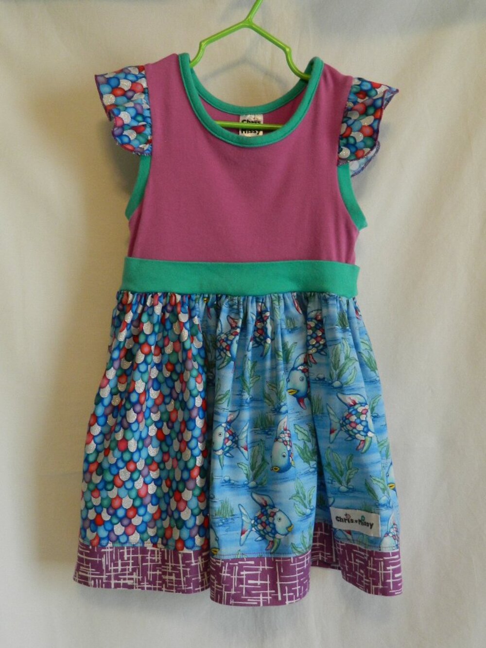 Girls size 4 Dress Rainbow Fish Chris n Missy